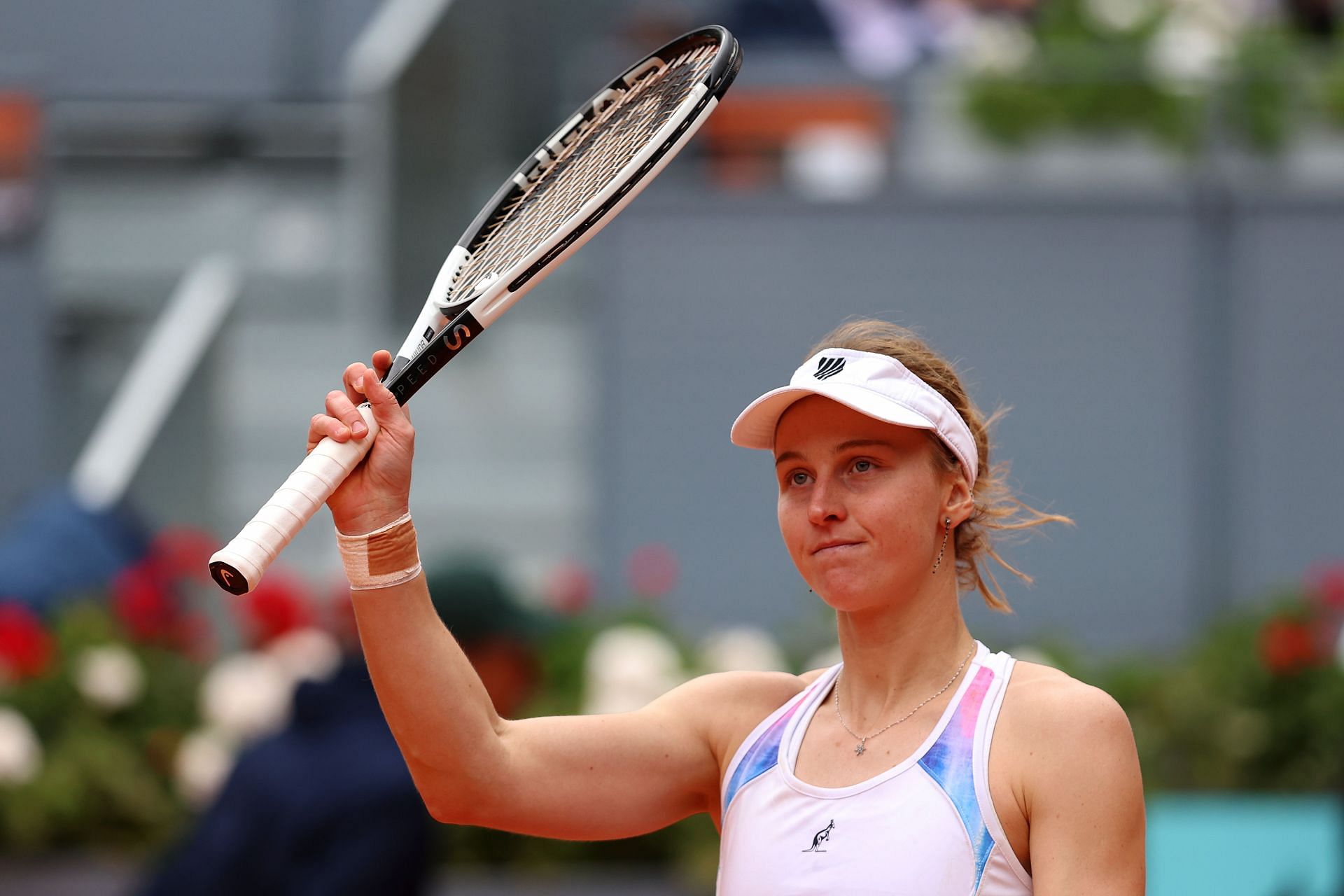 Liudmila Samsonova at the 2024 Madrid Open.